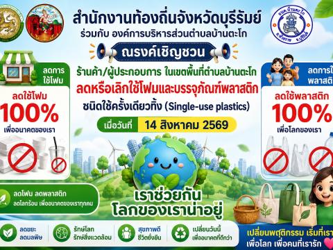 กิจกรรมรณณรงค์เชิญชวนร้านค้าลดหรือเลิกใช้โฟมและบรรจุภัณฑ์พลาสติกชนิดใช้ครั้งเดียวทิ้ง (Single-use plastics)